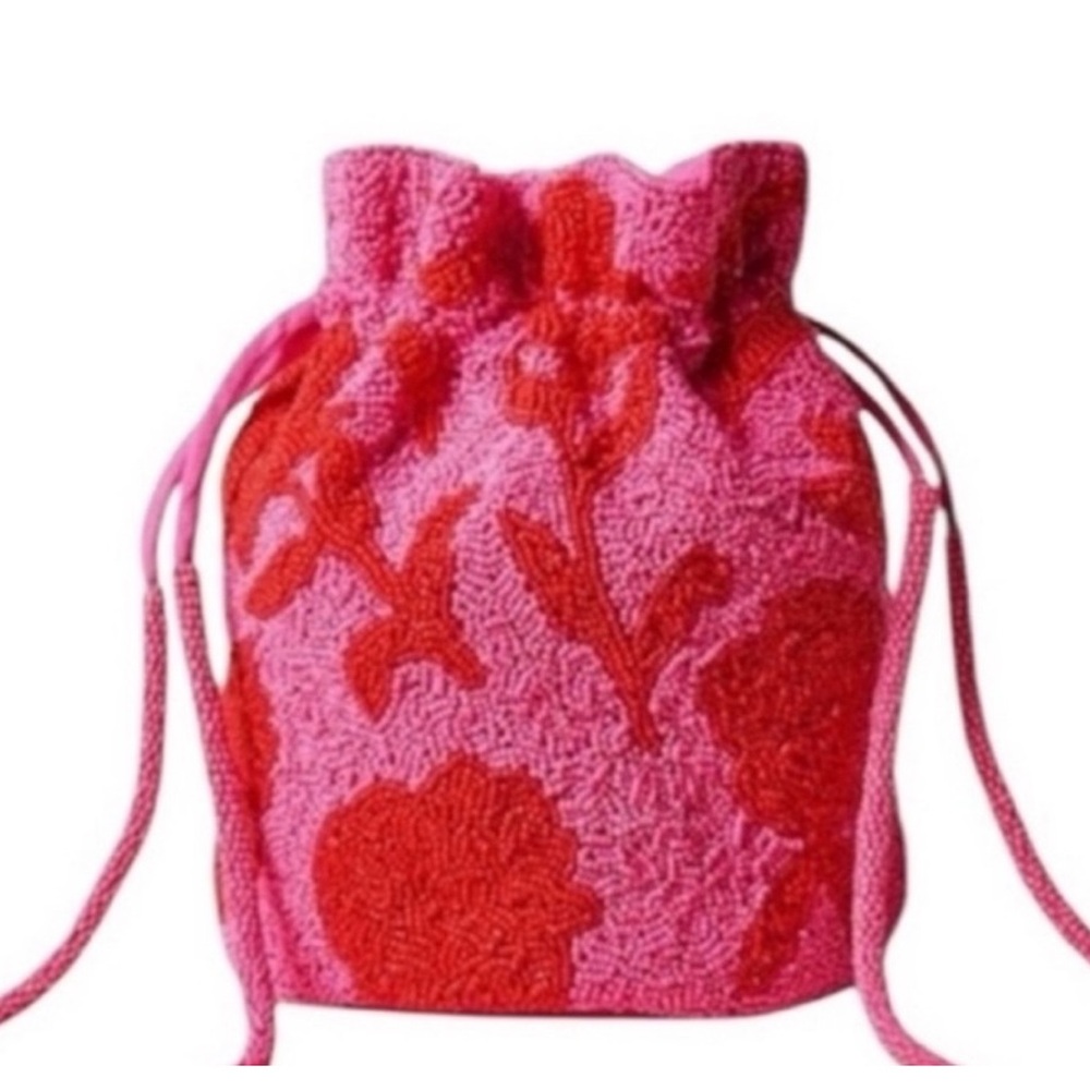 Kate Spade X Target NWT Floral Pink and Red Drawstring Bag